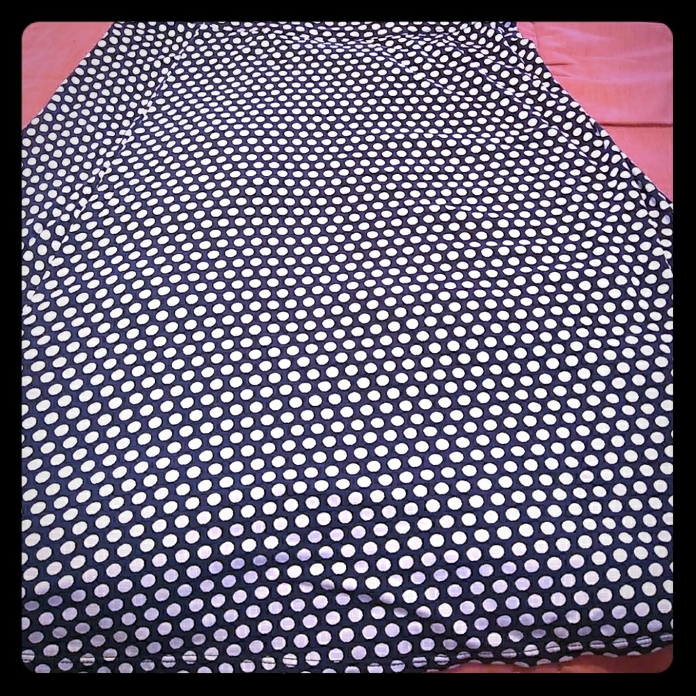 Blue polka dot skirt